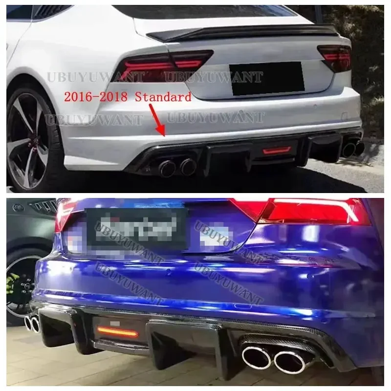 Für Audi A7 Carbon-Faser/ MATT SCHWARZ/GLOSSY SCHWARZ Heckdiffusor Spoilerlippe Hochwertige Auto-Zubehörteile 2011 2012-2018
