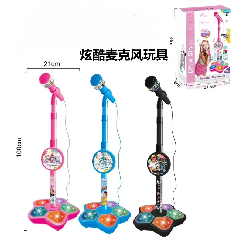 Kids Microphone with Stand Karaoke Song Music Instrument Toys Brain-Training Educational Toy Birthday Gift for Girl Boy