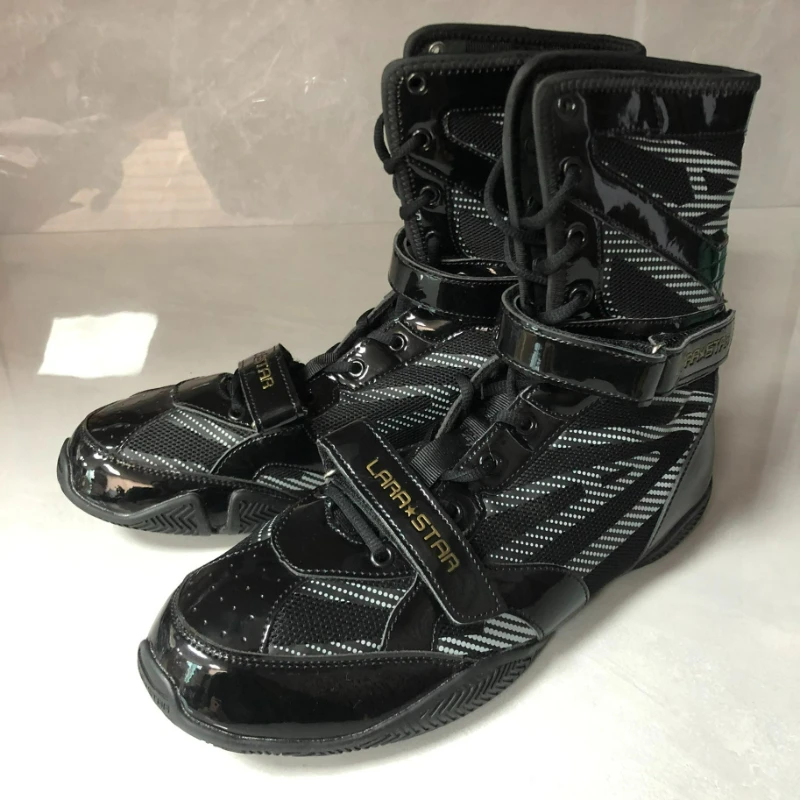 

Luxury Brand Boxing Shoes for Men Black White Fighting Shoe Man Anti-Slippery Wrestling Shoe Boy Competition Sport Training Shoe