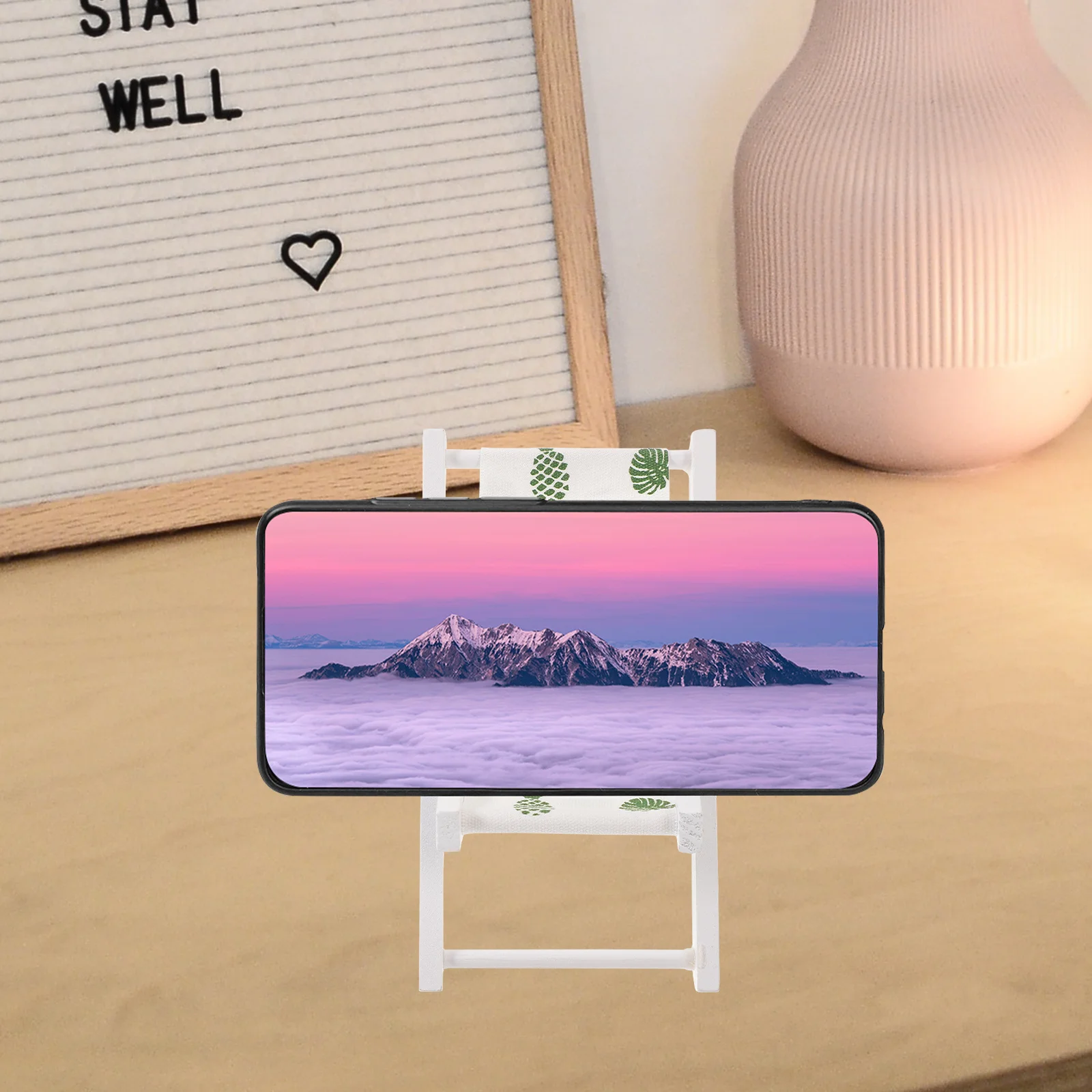 

Beach Chair Ornament Mediterranean Style Handmade Miniature Wood Decor For Home Office Desktop Tabletop Coastal Nautical Chair