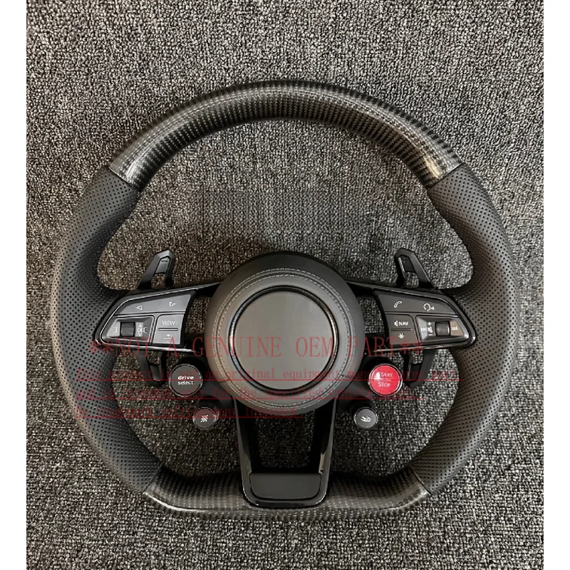 For Audi TT R8 A4 S4 RS4 A5 S5 Carbon Leather Steering Wheel Premium Car Accessory Horn Cover Horn Shell