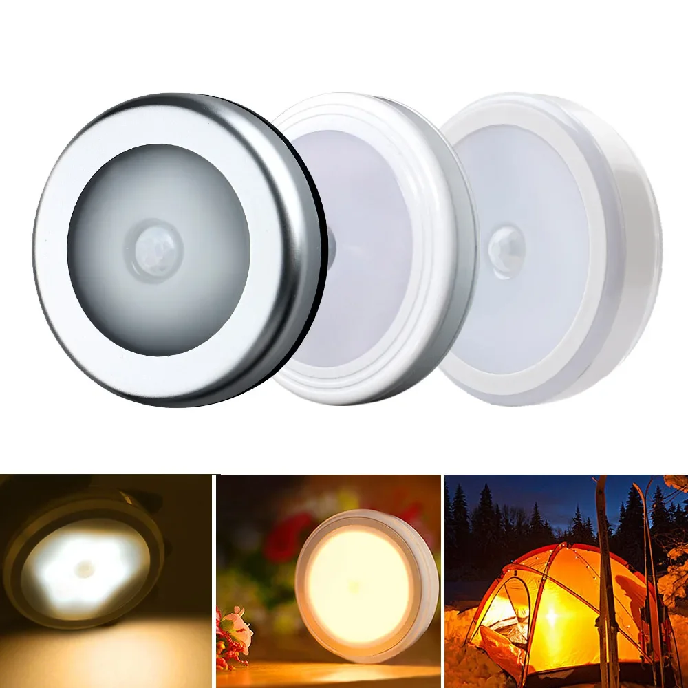 6 LED Night Light PIR Motion Sensor Night Light Closet Corridor Cabinet Induction Lamp Magnetic Wall Light use 3x AAA batteries