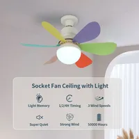 30W/40W New Home Ultra-quiet Small Fan Light E27 Screw Dimmable Modern Simple Removable Fan Blade Ceiling Fan Light