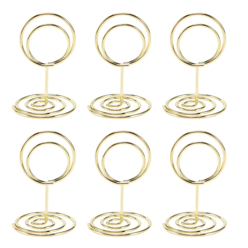 20Pcs Mini Place Card Holders, 2Inch Cute Table Number Holders, Classy Table Card Holder Table Picture Stands, Elegant Wire Phot