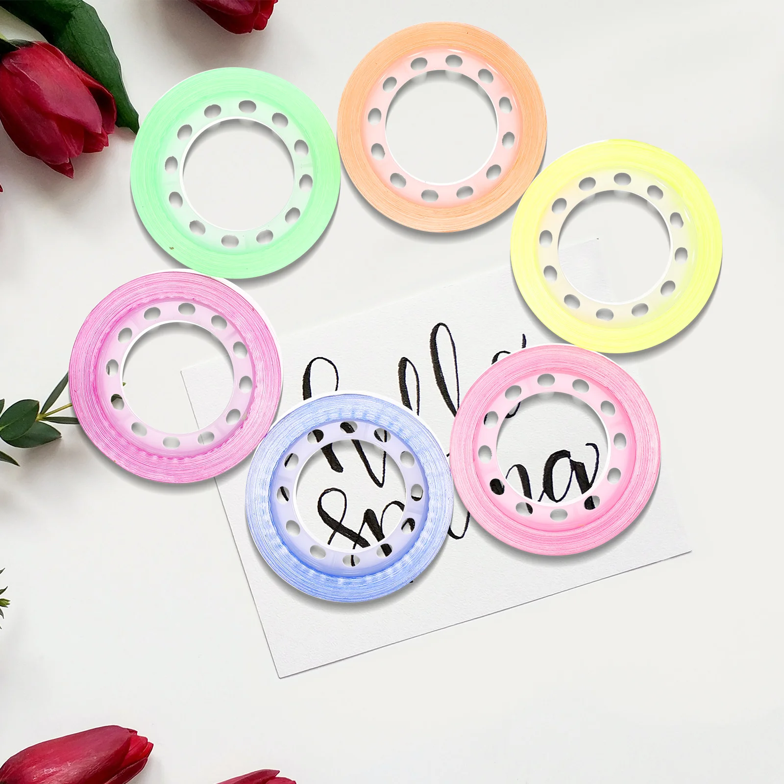 

12pcs Colored Adhesive Creative Colorful Transparent Diy Craft For Scrapbook Journal Planner Decor Stationery Supplies Gift