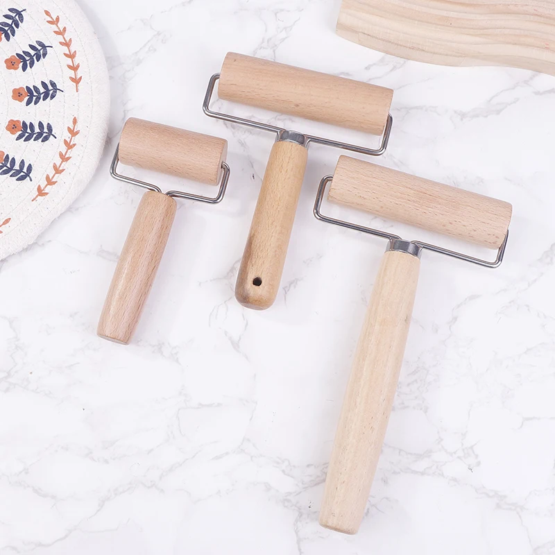 1Pc Small Rolling Pin T Shape Wooden Dough Manual Roller Durable Pizza Baker Roller Kitchen Baking Crush Nuts Crackers Utensils