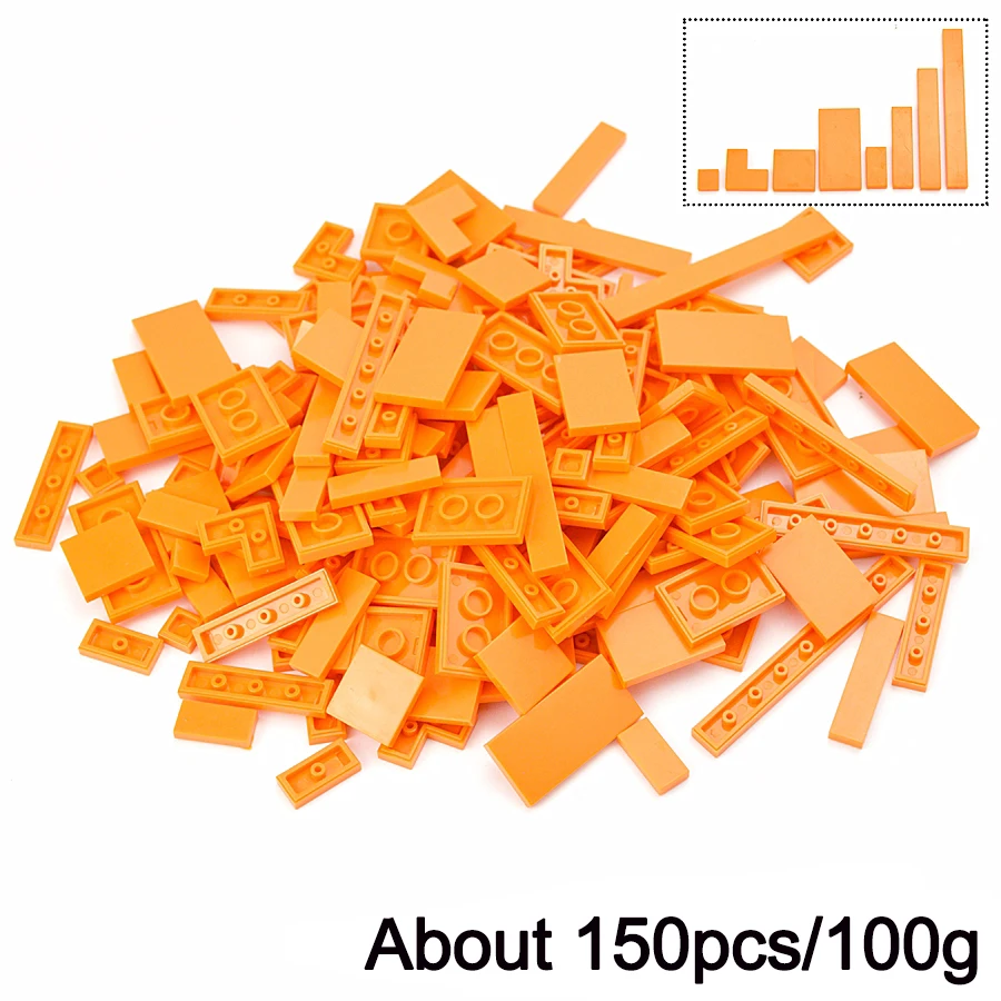 DIY Modell Glatte Dünne Bausteine 150PCS Mehrfarben Spielzeug Teile Groß Figuren Flache Fliesen Pädagogisches Kinder Spielzeug Geschenk Leduo