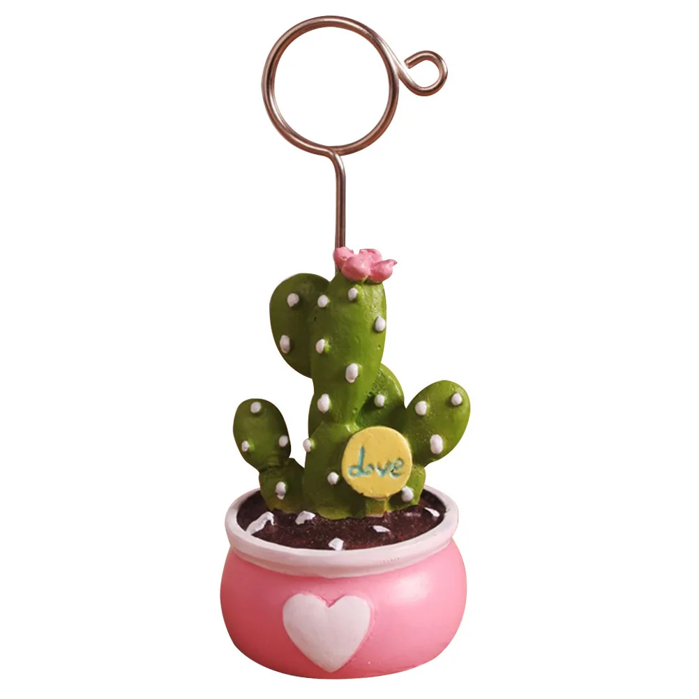 النباتات العصارية Microlandschaft مذكرة كليب الصبار الوردي قاعدة سطح المكتب ملاحظة حامل صور كليب حامل مكتب ديكور المنزل #4