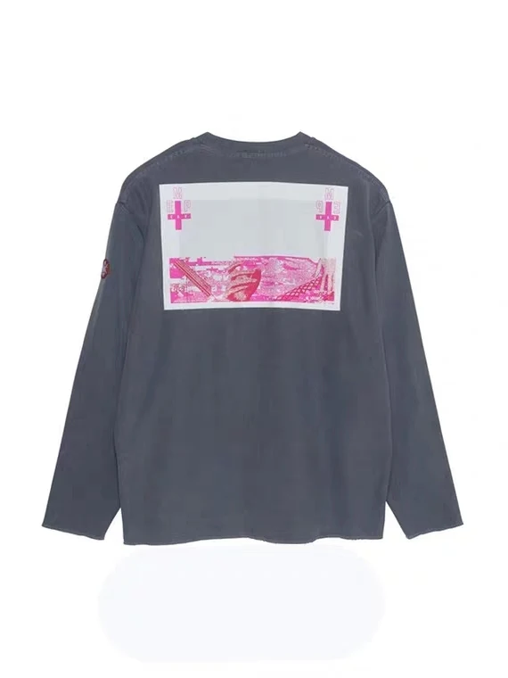 CAVEMPT Japanese Style Versatile Thin Long Sleeve Cotton T-Shirt Loose Fit round Neck Base Shirt for Men And Women