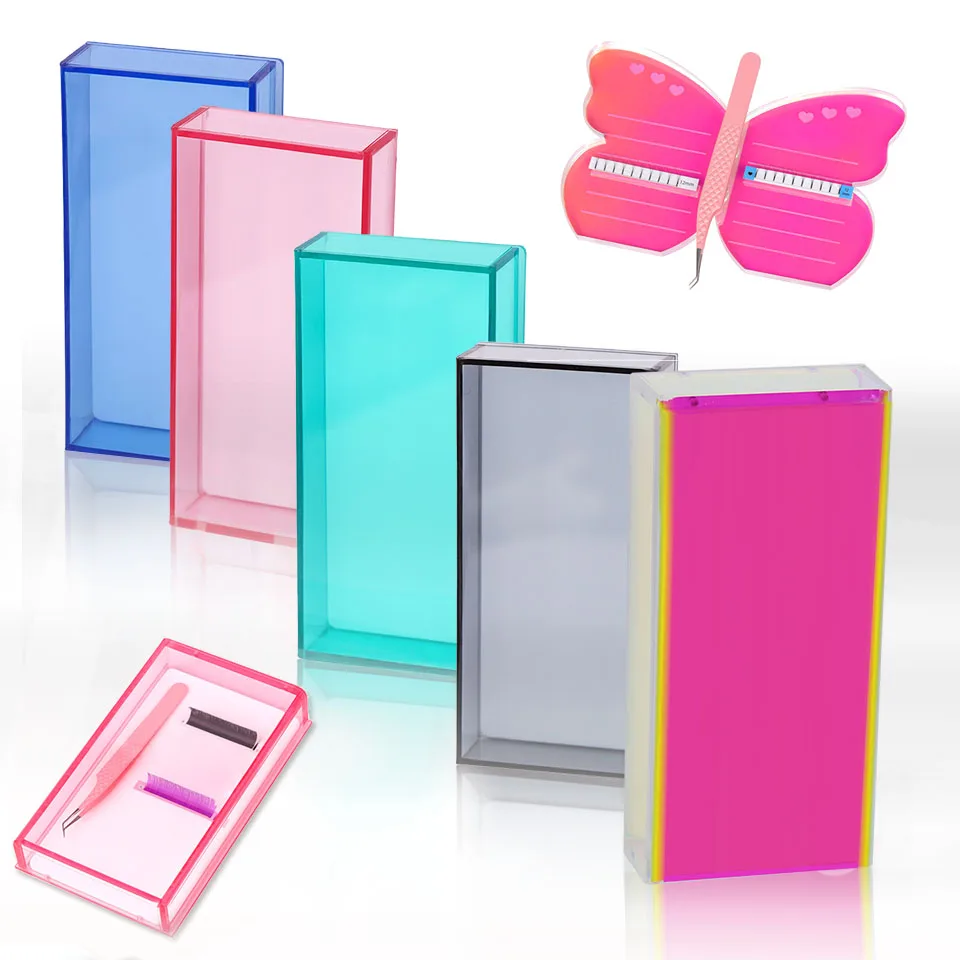 Boîte de rangement de faux cils, organisateur d'extension de cils, palette en acrylique, support de cils, outils de maquillage de cils greffés
