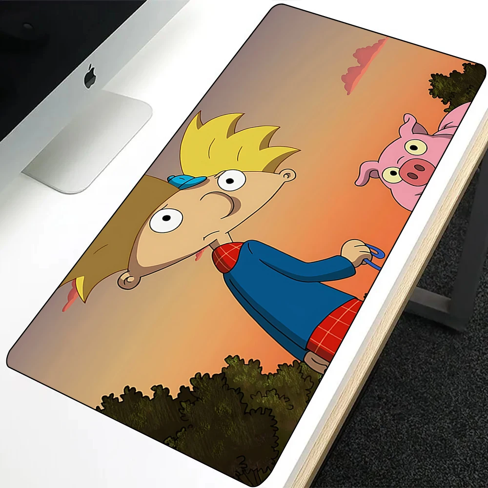 H-hey a-arnolds Mousepad kartun gamer, alas Mouse motif HD tepi mengunci antiselip, bantalan Keyboard PC meja