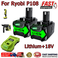 For Ryobi P108 One+ Plus Battery 6000mAh/9000mAh 18 Volt Lithium-Ion Power Tools P108 P102 P103 P107 18VTool Battery Charger