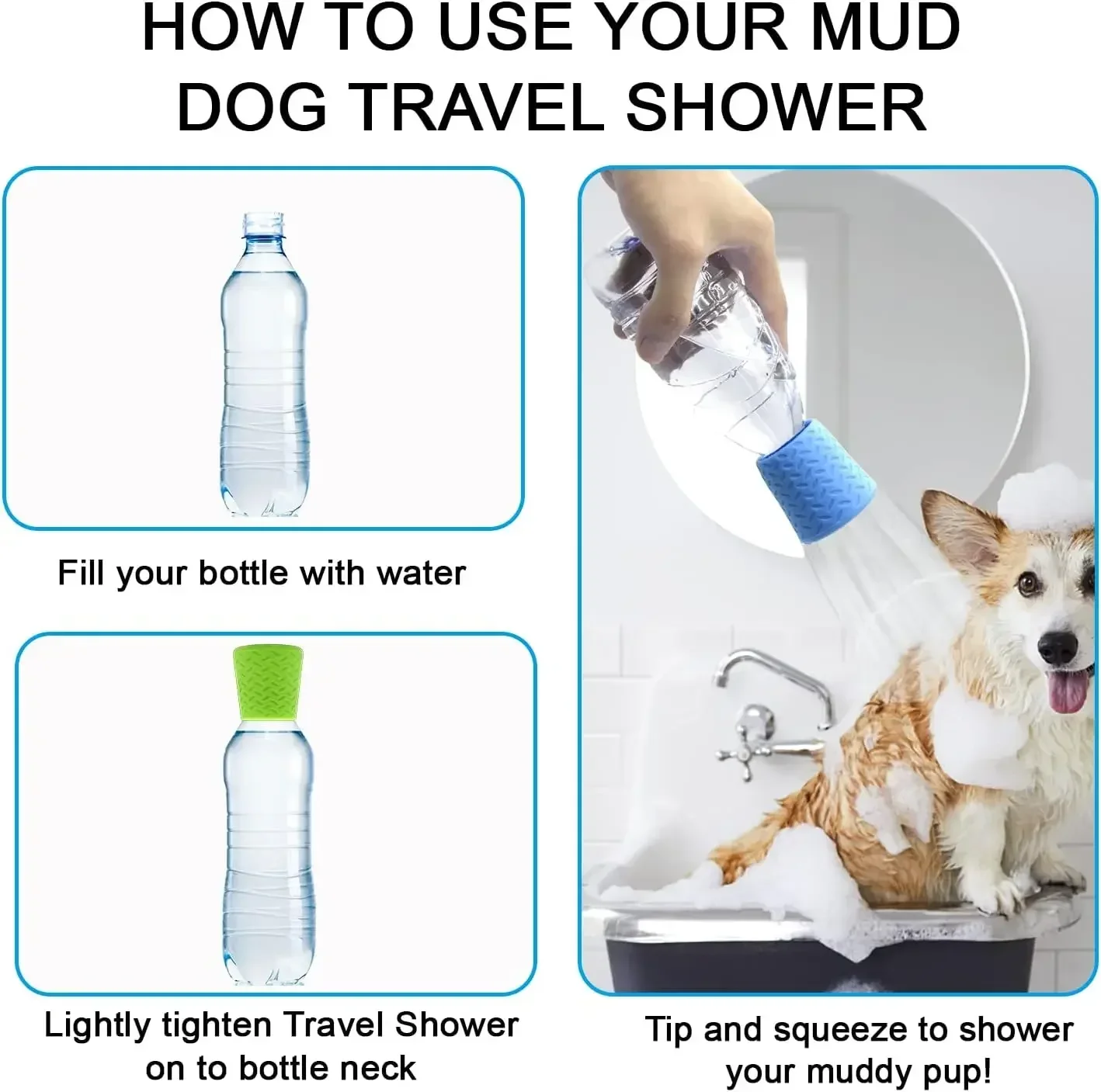 Portable Outdoor Silicone Shower Head Dogs Kinds Portable Shower Head Bottle Attachment for Portable Outdoor Shower