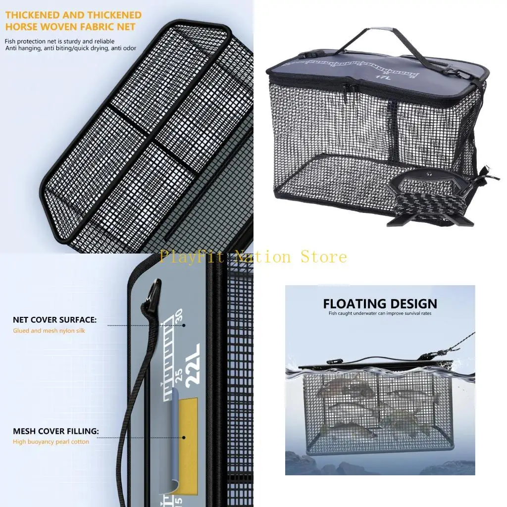 

242F Плавающая корзина для рыбалки Складная корзина Быстросохнущая клетка для хранения рыболовных приманок