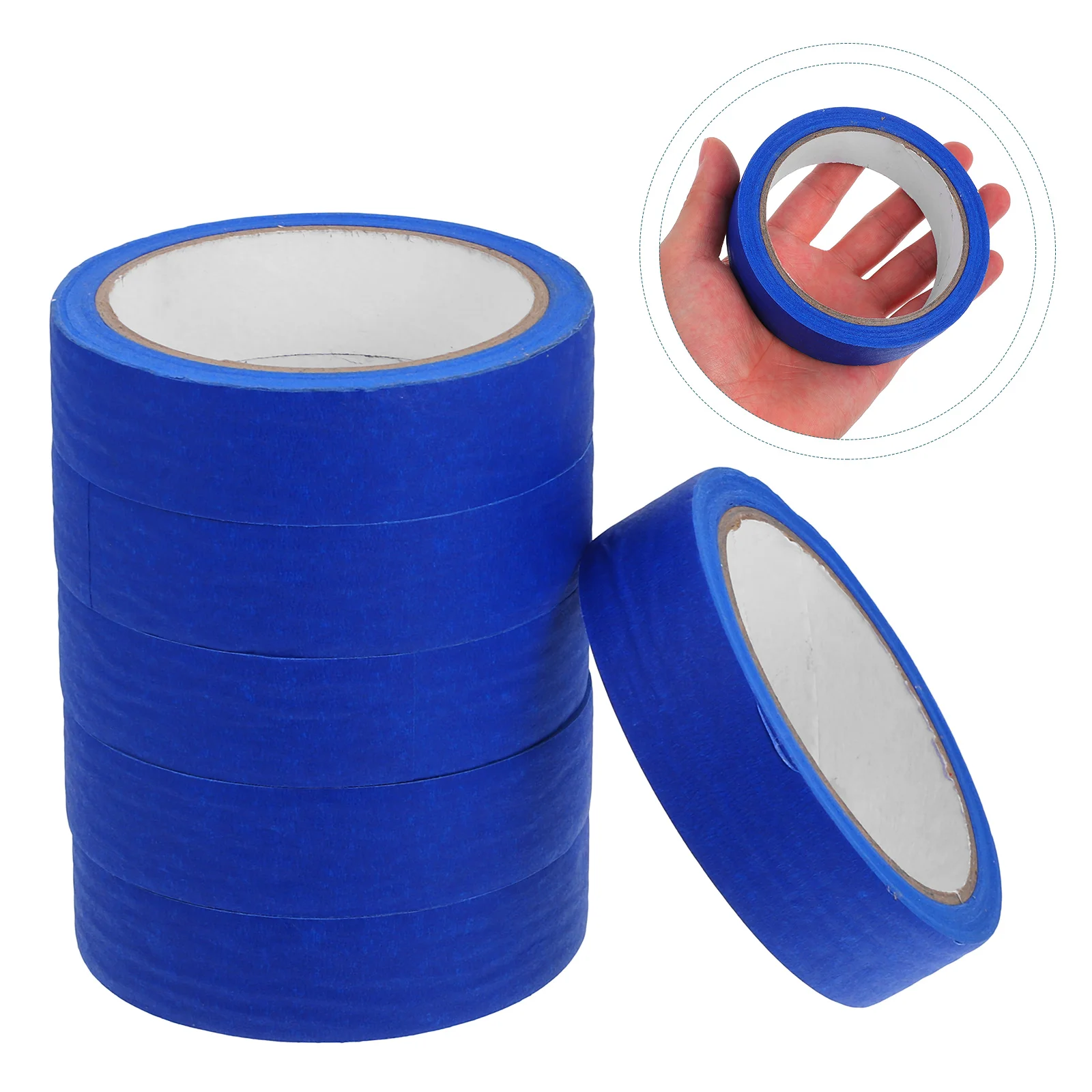 

6pcs Blue Masking Tape Colored Paint Automotive Adhesive Paper High Adhesion Writable Crepe Design Thin Painters