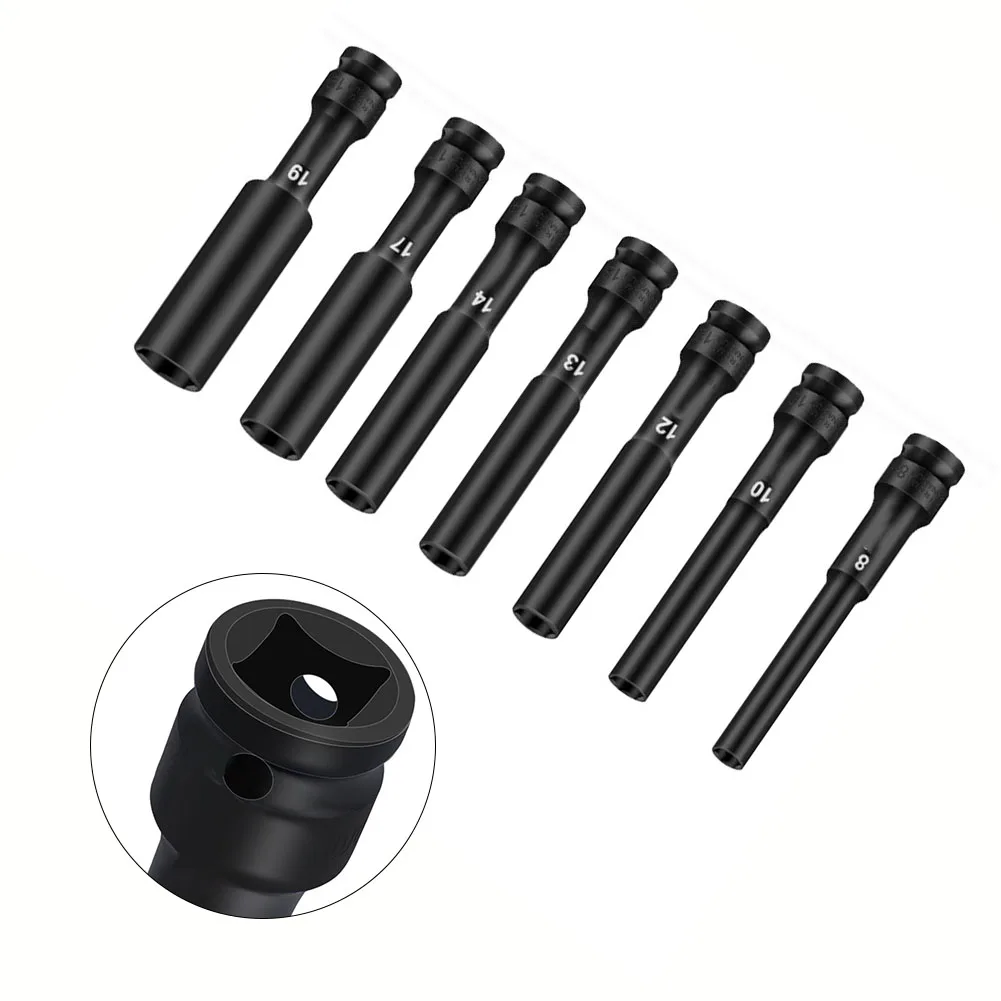 

7pcs Hex Socket Inner Hexagonal Deepening Air Gun Sleeve 1/2 8/10/12/13/14/17/19mm Impact Wrench Hex Socket Head Adapter