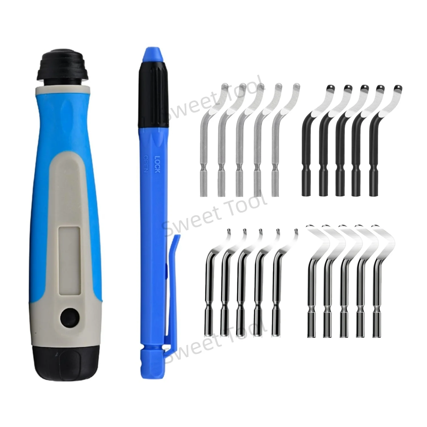 

Burr Remover Hand Tool 2 Handles with 20 Pcs High Speed Steel Blades Deburring Tool for Resin Plastics Copper Pipes PVC 3D Print