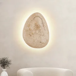 Nordic Creative Natural Yellow Cave Stone Wabi-sabi Style Wall Lamp Cream Style Living Room Designer LED Bedroom Headboard Store