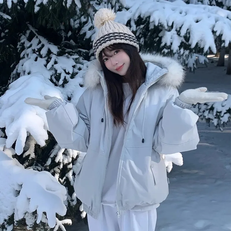 

Wool collar Parker down cotton jacket for women 2025 new winter thick workwear cotton jacket