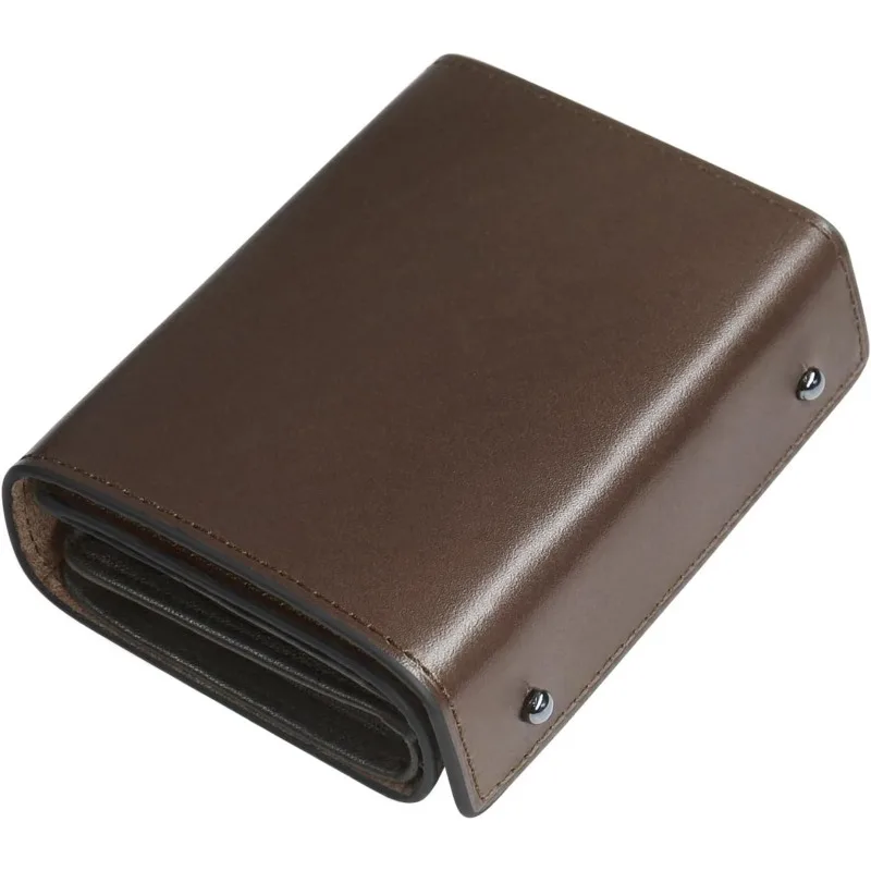 Short Three Fold Fabric Wallet for Men with Multiple Card Slots, Anti-theft Brush, Solid Color Business Tochigi Leather Wallet