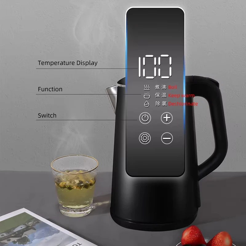 

Электрический чайник 1,6 л, термостатический чайник, автоматическое сохранение тепла, чайник из нержавеющей стали 304, горшок для здоровья, 1500 Вт