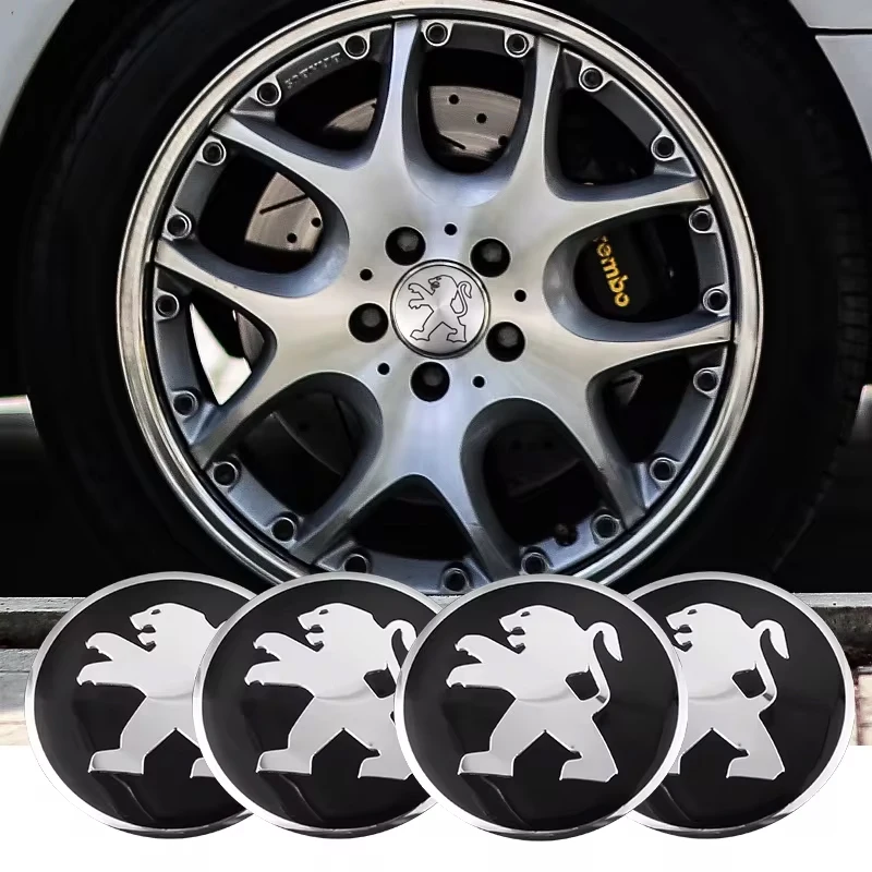 Car Decorative accessories Wheel Center Hub Center Sticker For Peugeot 206 301 307 308 3008 207 208 407 408 508 107 106 205 2008