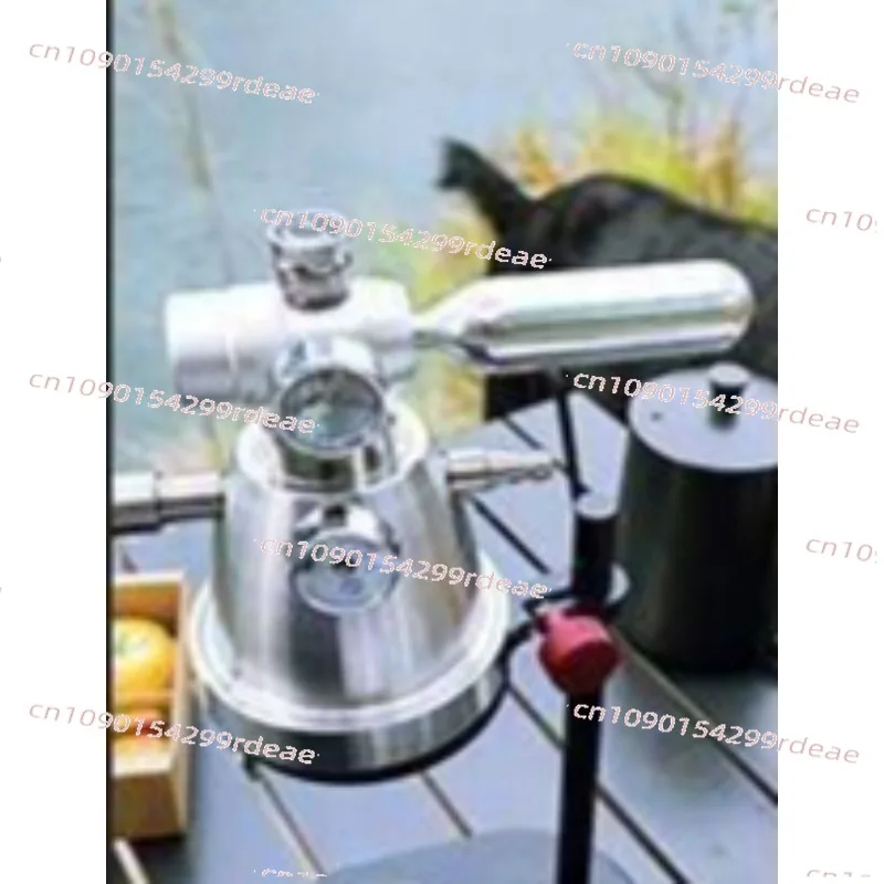 Stainless steel bean grinder pressure pump pressure instant hotel latte teapot pneumatic coffee machine hand grinding beauty