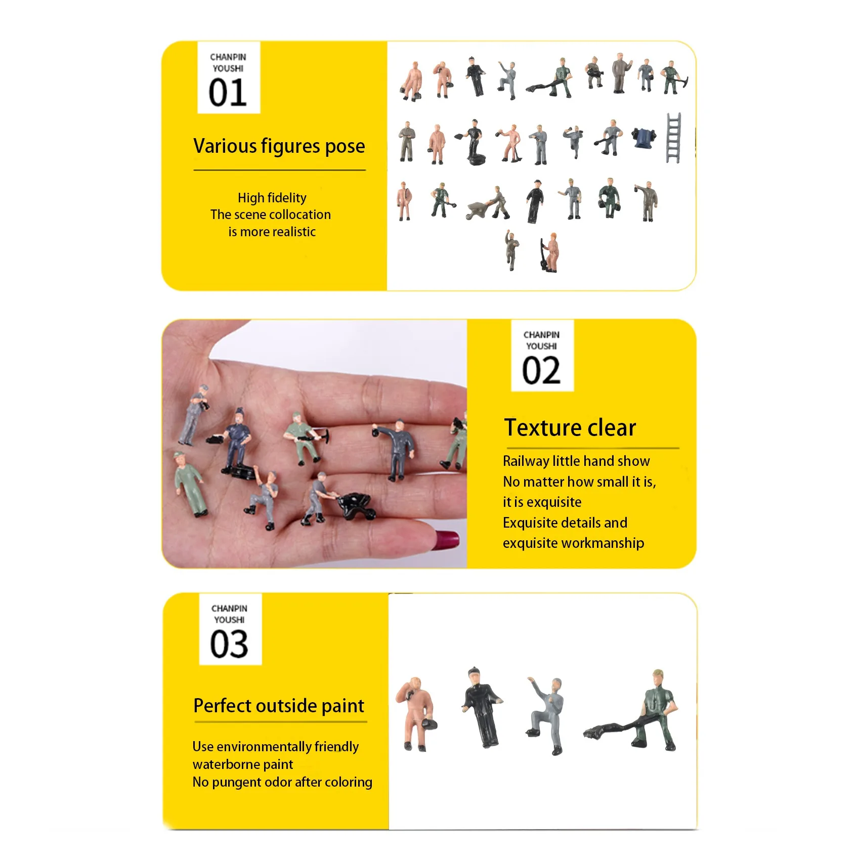 Новые 25 шт. фигурки 1:87, раскрашенные фигурки, миниатюры железнодорожников с ведром и лестницей