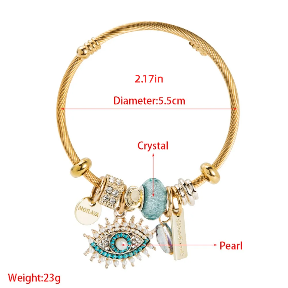 خمر الزجاج الخرز سوار شخصية الأزياء الشيطان العين قلادة سوار الزجاج الملون مزاجه كريستال قلادة سوار #6