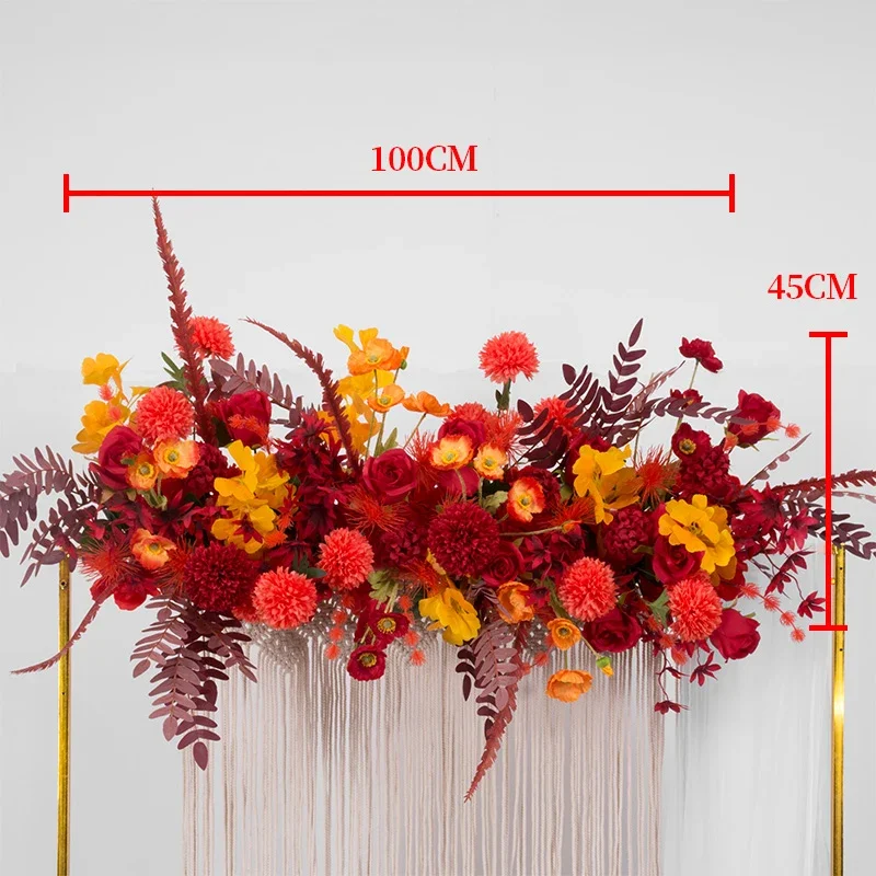 50/100cm Artificial Flower Row Arrangement Wedding Arch Decoration Flower Runner Party Scene Decor Road Leading Floral Wall image 3