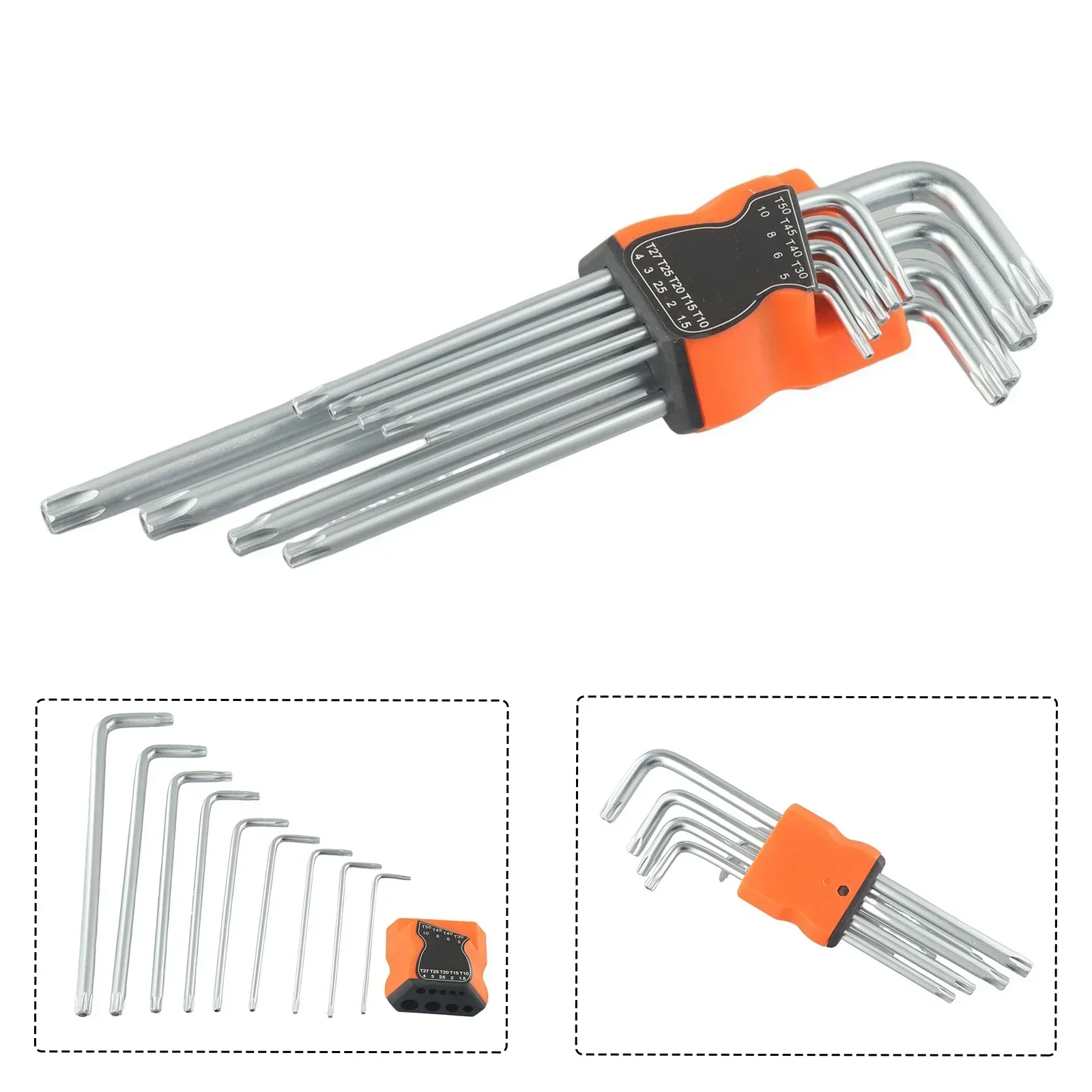 9Pcs L Type Double-End Screwdriver Hex Allen Key Set Torx Wrench Screwdriver Bits Star Spanner Key Hand Tools Accessories