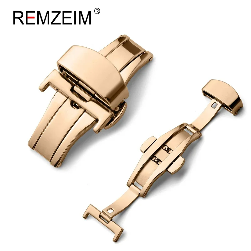 16mm 18mm 20mm 22mm Butterfly Deployment Buckle Automatic Double Click Stainless Steel Strap Button For Watch Band Gift Tool