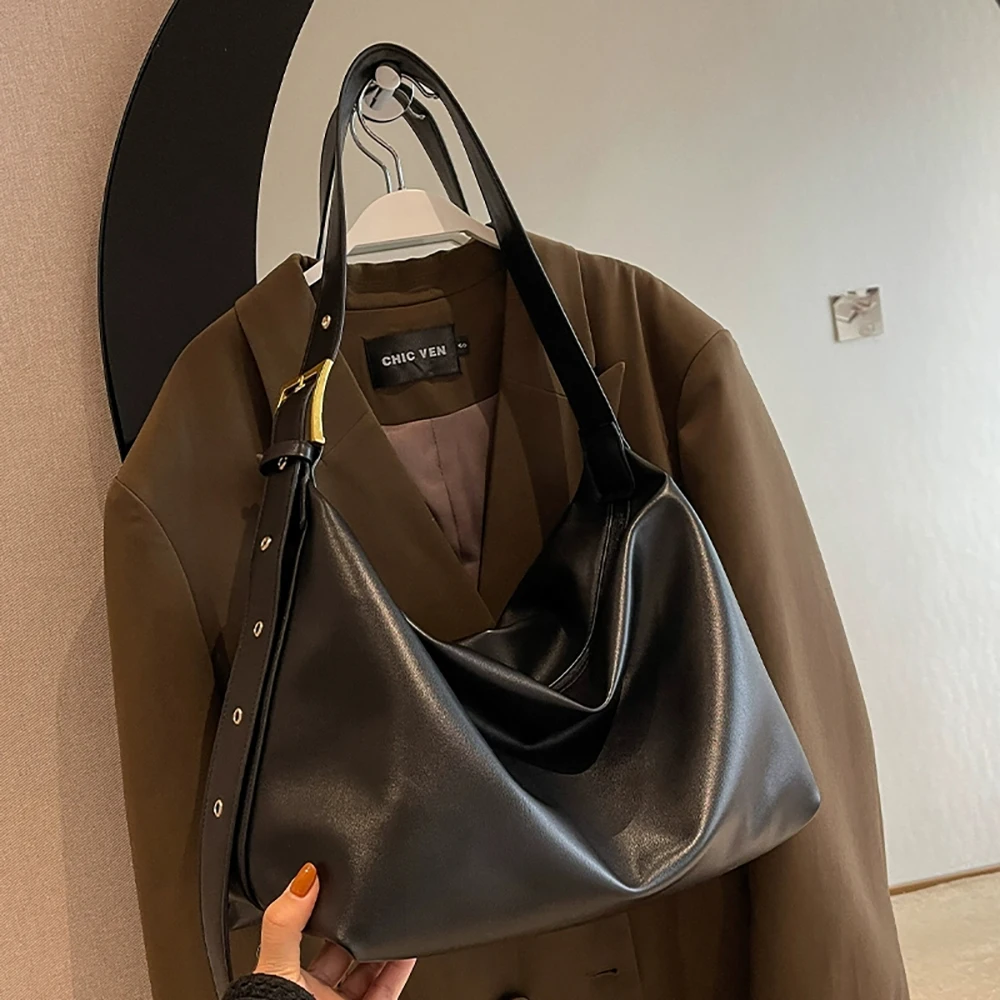 

Casual Large Capacity Tote Crossbody Bags Women Fashion All-match Commuter Single-Shoulder Bag Soft Pu Leather Totes Day Packs