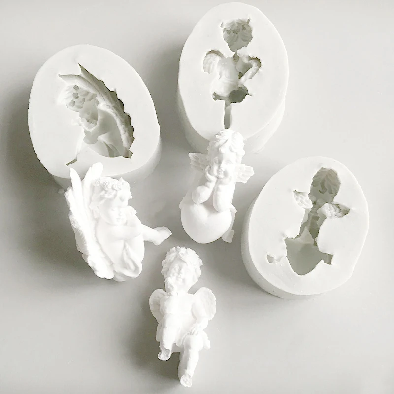 3D Angel Silicone Aromatherapy Plaster Molds Cake Decorating Tools Soap Resin Chocolate Candy Dessert Cupcake Kitchen