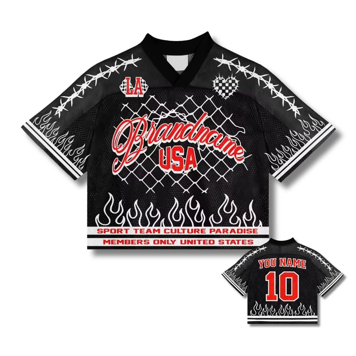 Custom Eagle Crop Top Jersey 3D Mesh Shirt, Streetwear Football Style Women, Women's Sports T-Shirts - view 5