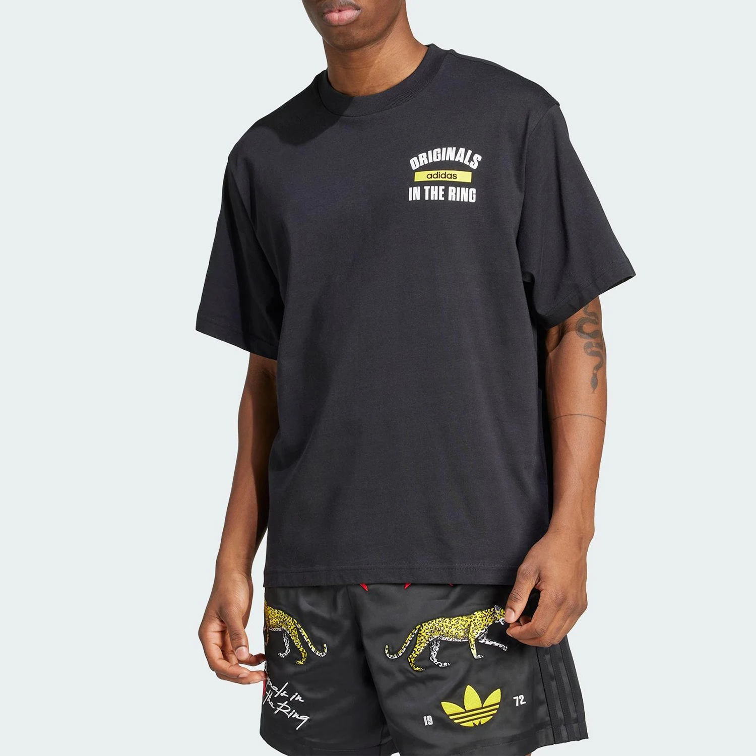 

adidas Originals Men's Letter Print Loose Sports Short Sleeve KA4554