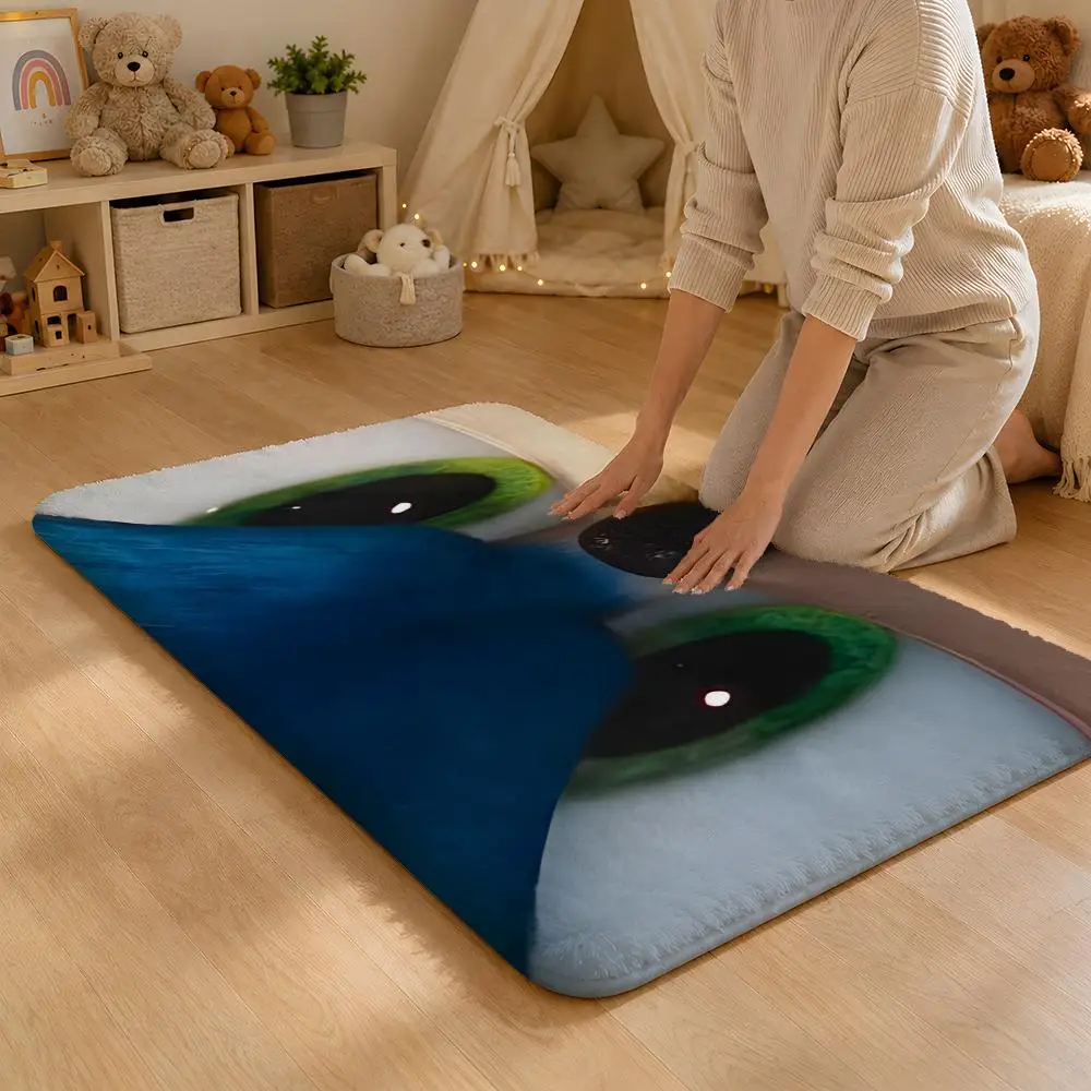 Game S-SonicS Eye Cute Floor Mat Flannel Rug Non Slip Absorbent Soft Washable For Entryway Hallway Bathroom Kitchen Decor