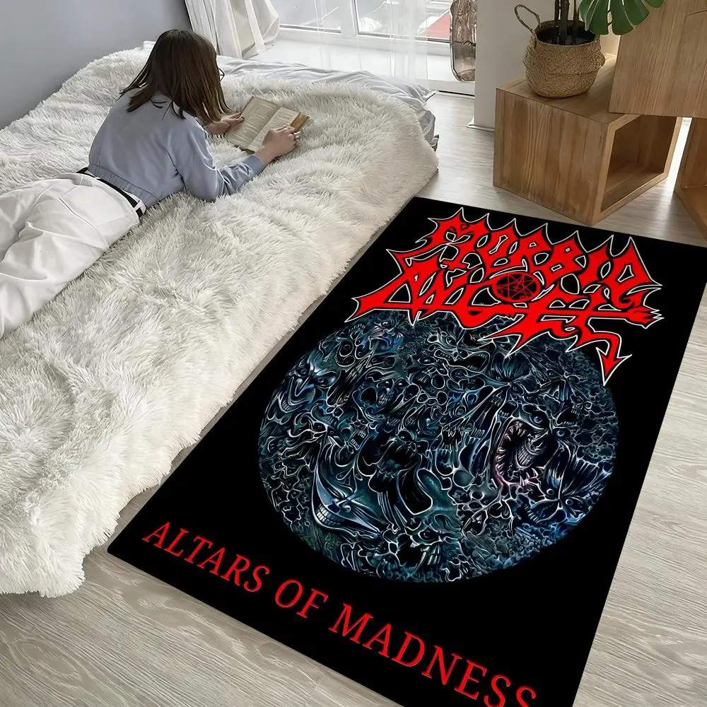 

M-Morbid Angels Heavy Rock Band Floor Mat Soft Thickened Non-Slip Door Mat for Living Room Home Decor Flannel Rugs