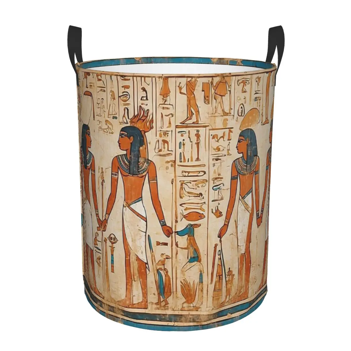 Ancient Egypt Mural Egyptian Mythology Foldable Laundry Baskets Dirty Clothes Home Organizer Large Waterproof Box For Home Kids