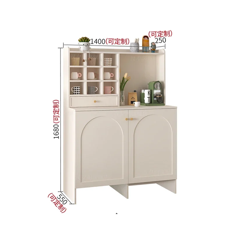 Vitrina lateral De estilo Crema para restaurante, mueble De madera para vino, cocina, café, hogar, mueble De Bar
