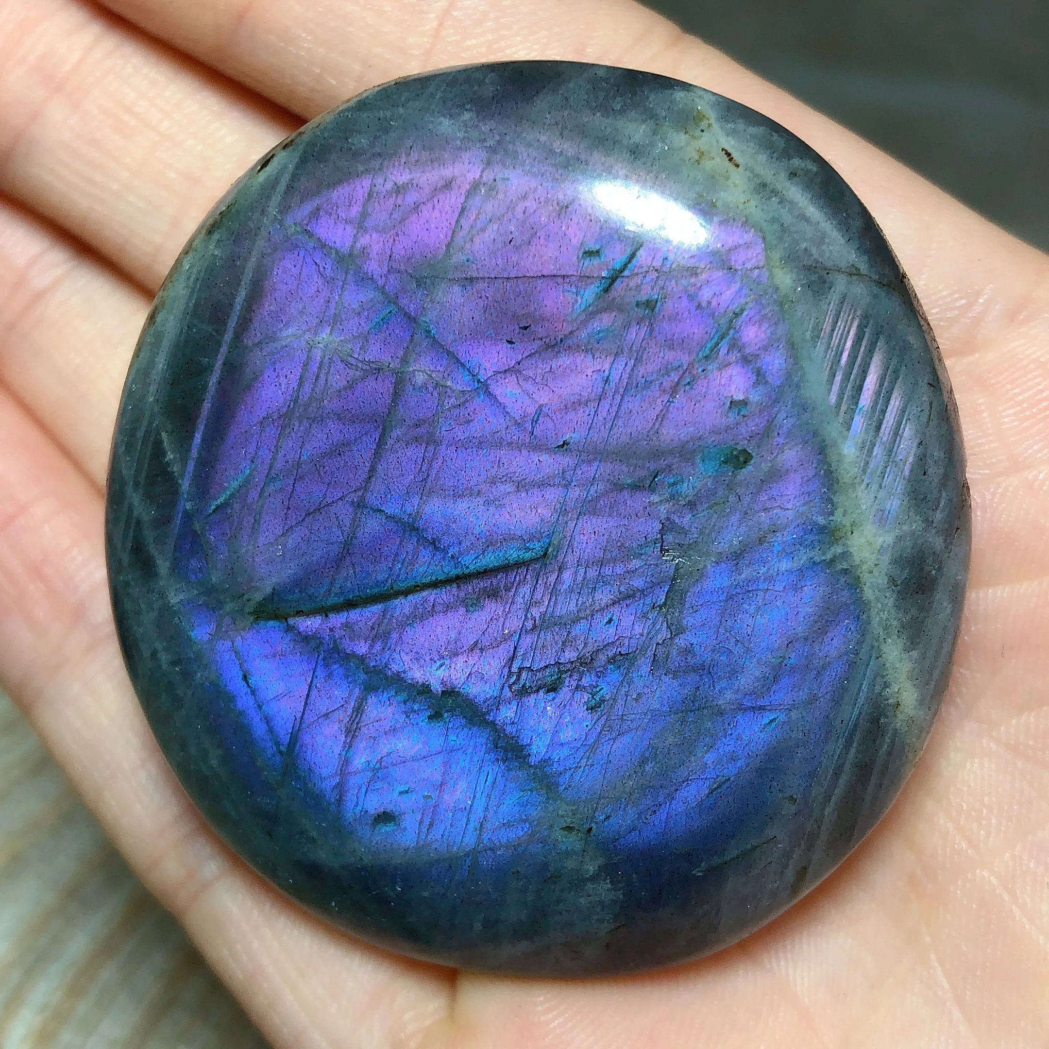 

Natural Crystals Purple Flash Labradorite Palms Polished High Quality Ore Mineral Home Decorations Ornament Room Decor Gifts