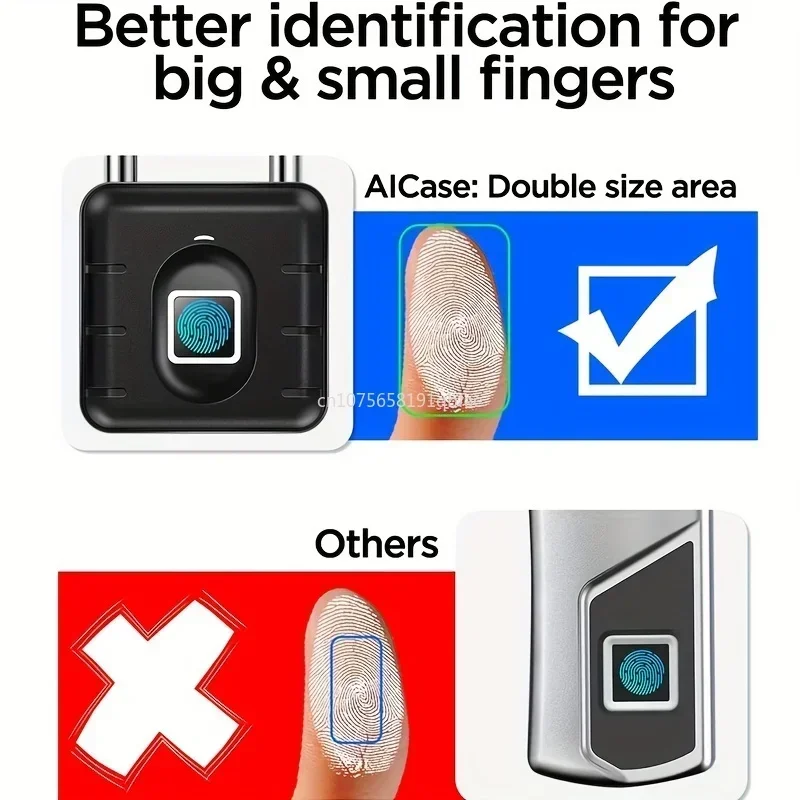 Imagem -02 - Impermeável Cadeado de Impressão Digital Inteligente Cadeado Anti-roubo Dormitório Usb Recarregável Keyless Electronic Digital Lock