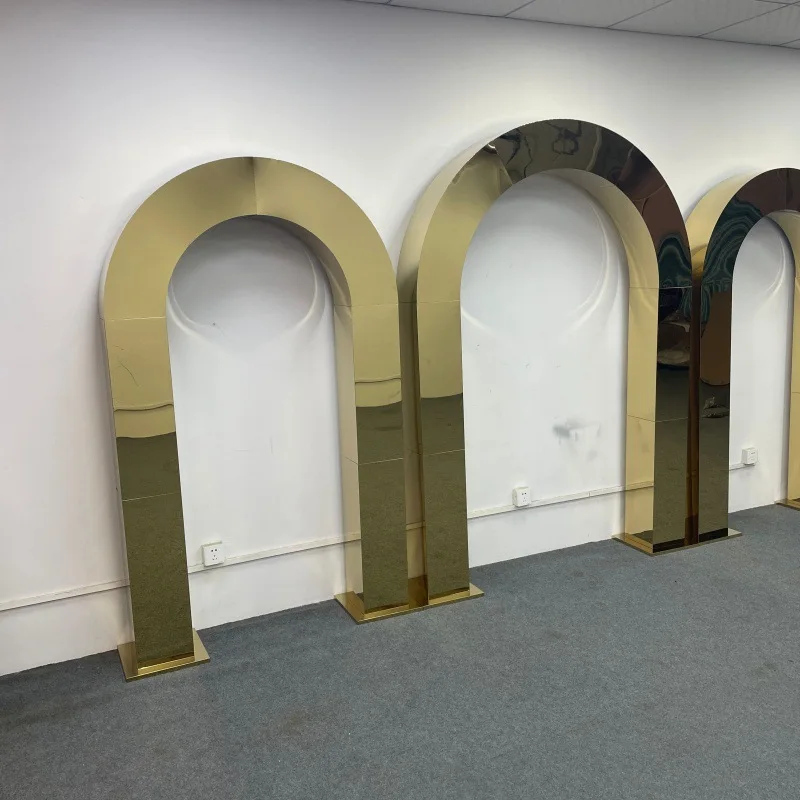 Wedding props, semi-circular three-dimensional square pillars, stage layout, background frame arch