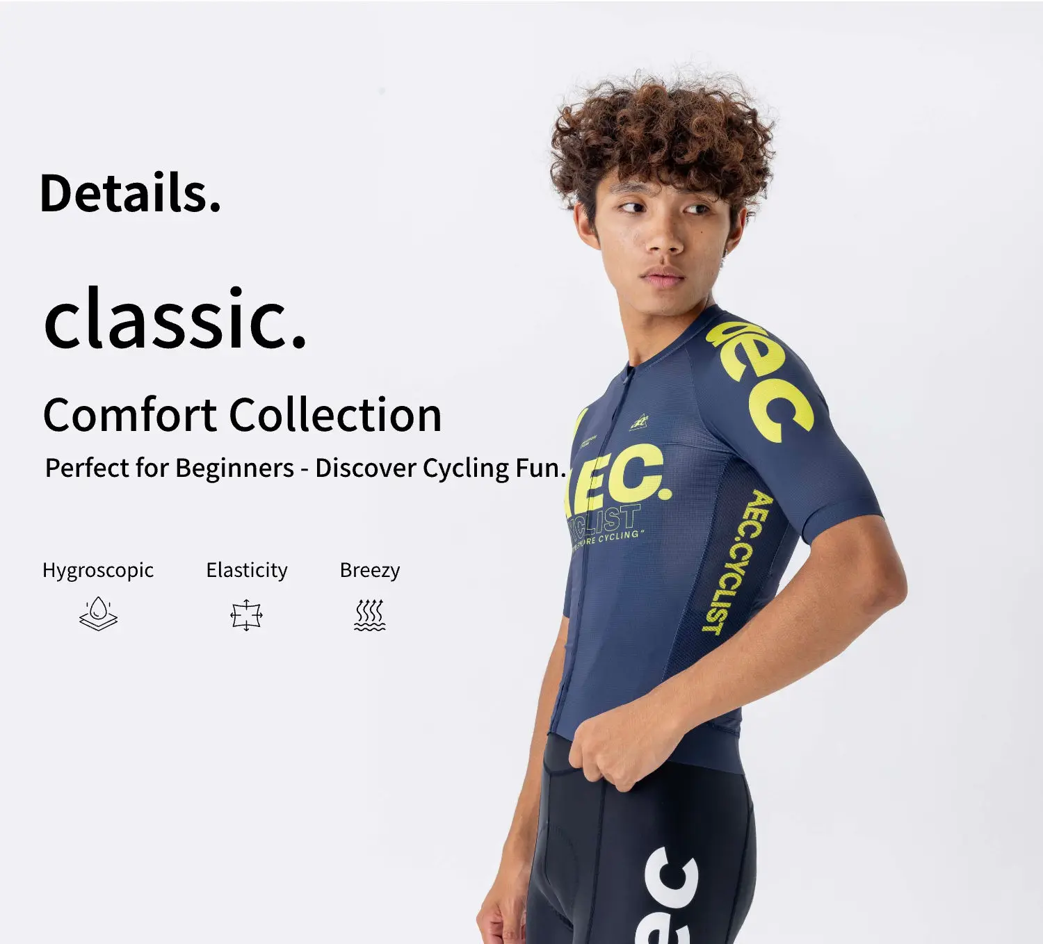 AEC Radfahren Trikots Männer Kurzarm Fahrrad Tops Wind Ultraleicht Atmungsaktive Rennrad Zipper Jersey Atmungsaktive Fahrrad Top – Detail 5