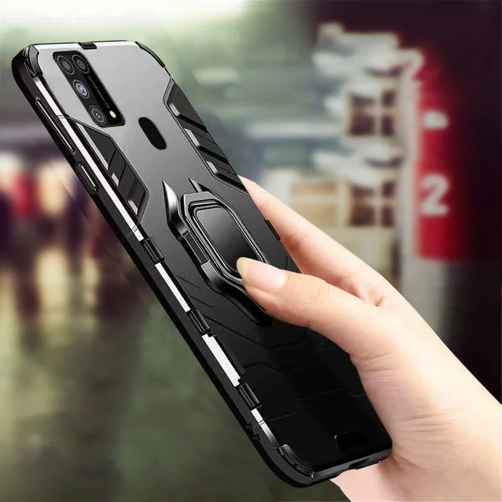 For Samsung M31 Shockproof Armor Case for Samsung Galaxy A21S Ring Stand Cover for Galaxy M31 M21 M11 M12 M30S M01 M31S M51 Capa