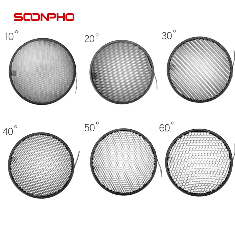 Soonpho Honeycomb Grid Diffuser 6.7\'\' 17cm 10 20 30 40 50 60 Degree for Bowens Standard Reflector Photography Studio Flash Light