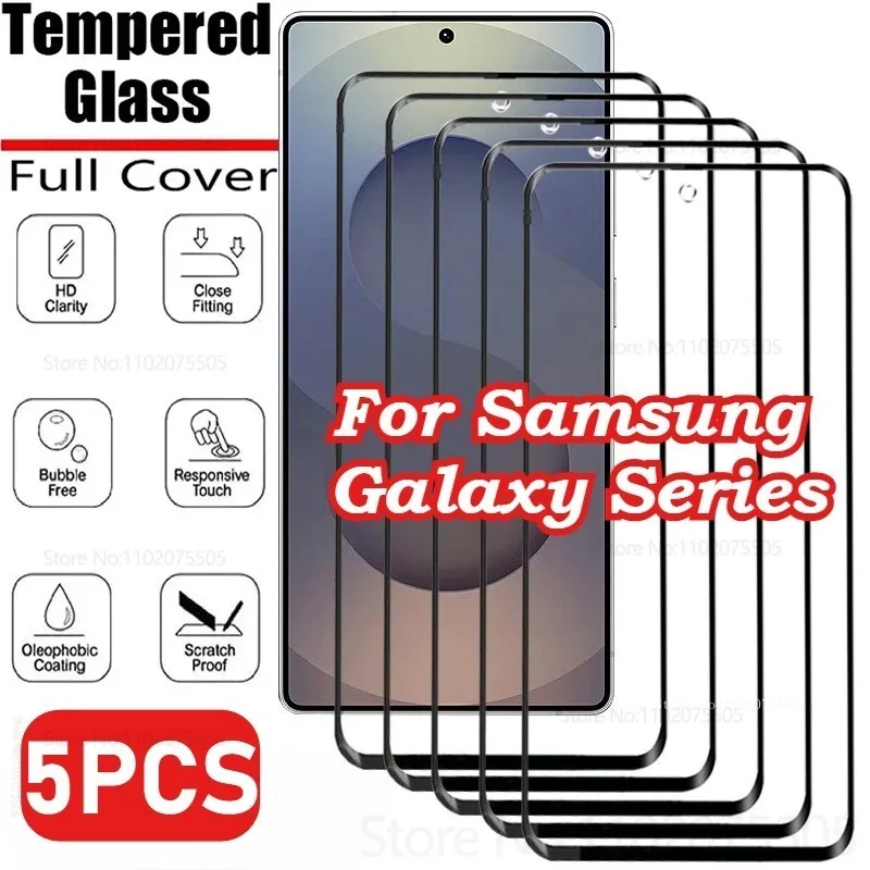 

5Pcs Screen Protector for Samsung Galaxy S23 Ultra S22Plus S20FE HD Clear Tempered Glass for Samsung S25 Ultra S21 Ultra S24Plus