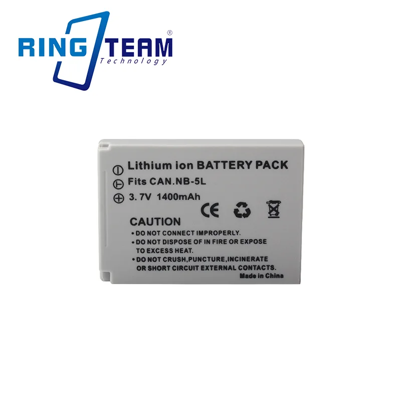 Аккумулятор NB-5L, совместимый с камерой IXUS 85 IS/95 IS/110 IS, литий-ионный аккумулятор большой емкости, долговечный, оригинальное качество