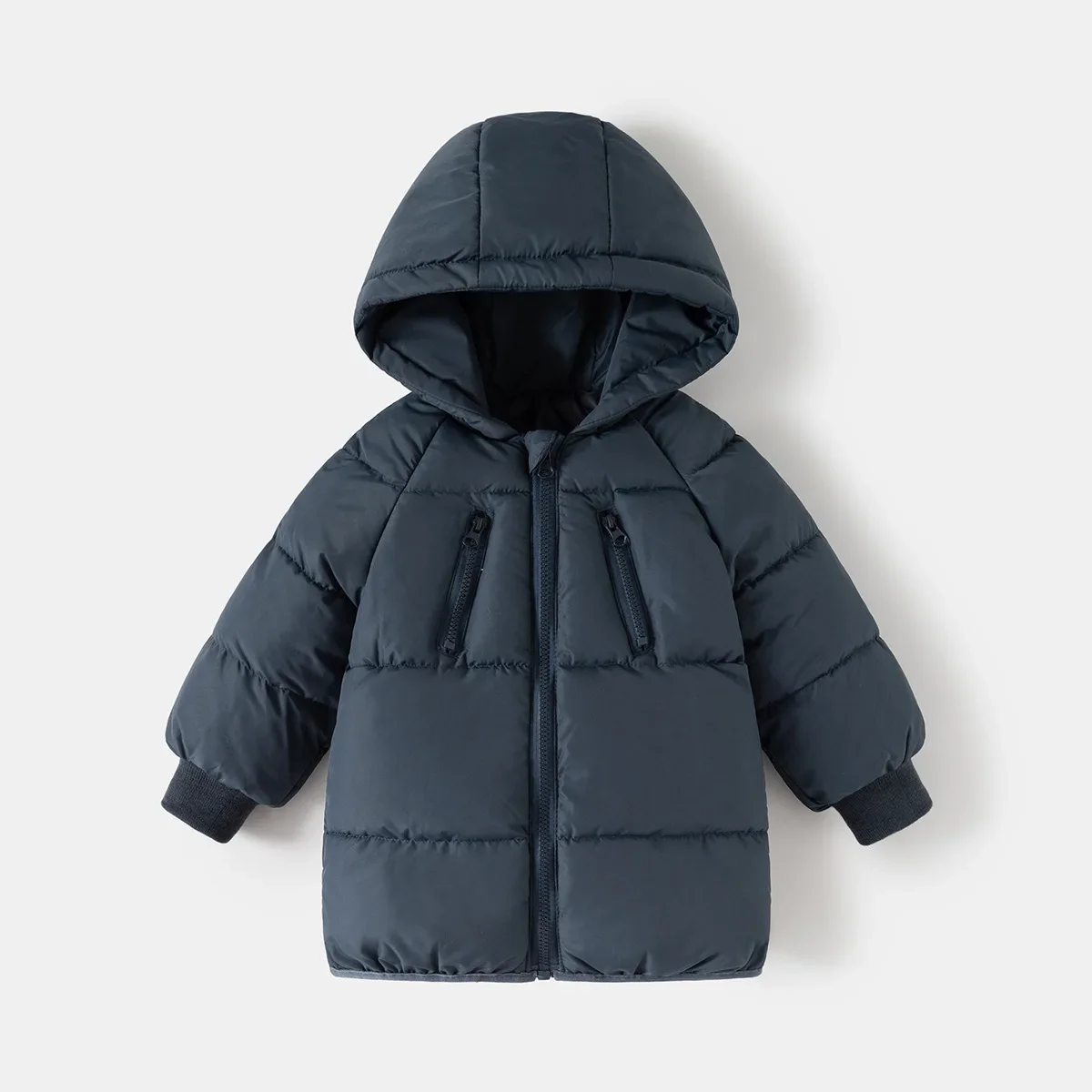 

Зимняя детская одежда для детей от 2 до 6 лет, утепленное хлопковое пальто средней длины в корейском стиле, теплая модная детская куртка с капюшоном для мальчиков и девочек