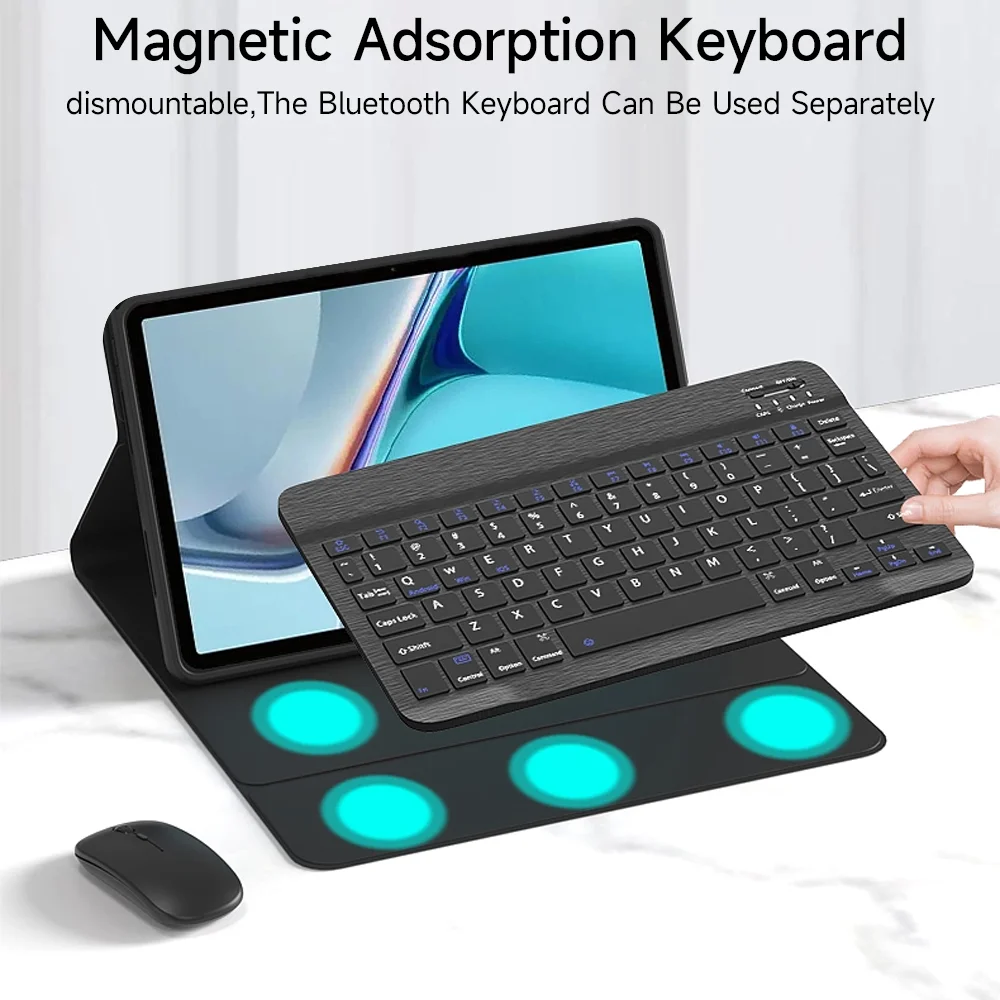 Spanish Portuguese Magic Keyboard and Tablet Cover for Samsung Galaxy Tab S6 Lite 10.4 A8 10.5 for Samsung Tab Case S8 S7 funda